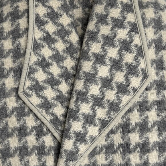 VNT WEILL PARIS HOUNDSTOOTH 100% WOOL COAT GRAY DOLMAN SLEEVE CHIC LARGE/XL - Picture 8 of 11